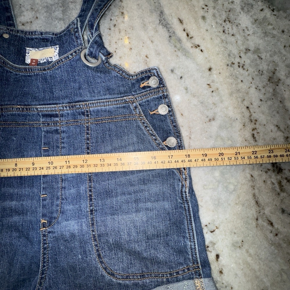 Anthropologie Pilcro Slouchy Blue Denim Overall Shorts Size 29 Boho NO SHIRT - Picture 5 of 8
